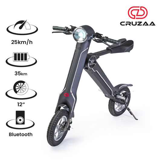 The Cruzaa Electric Scooter - 35km Range & 25kmh Top Speed Cruzaa Built in Bluetooth & Speakers + USB