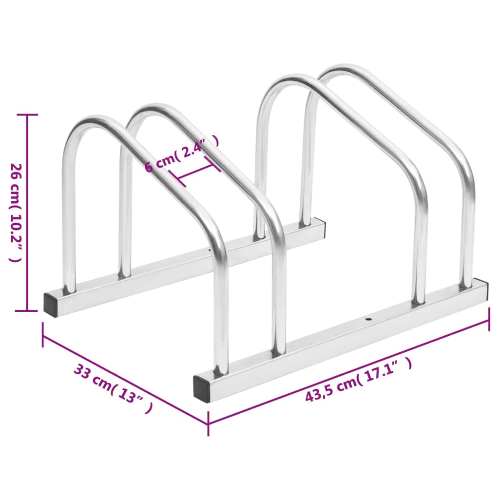 vidaXL Bike Rack for 2 Bikes Galvanised Steel