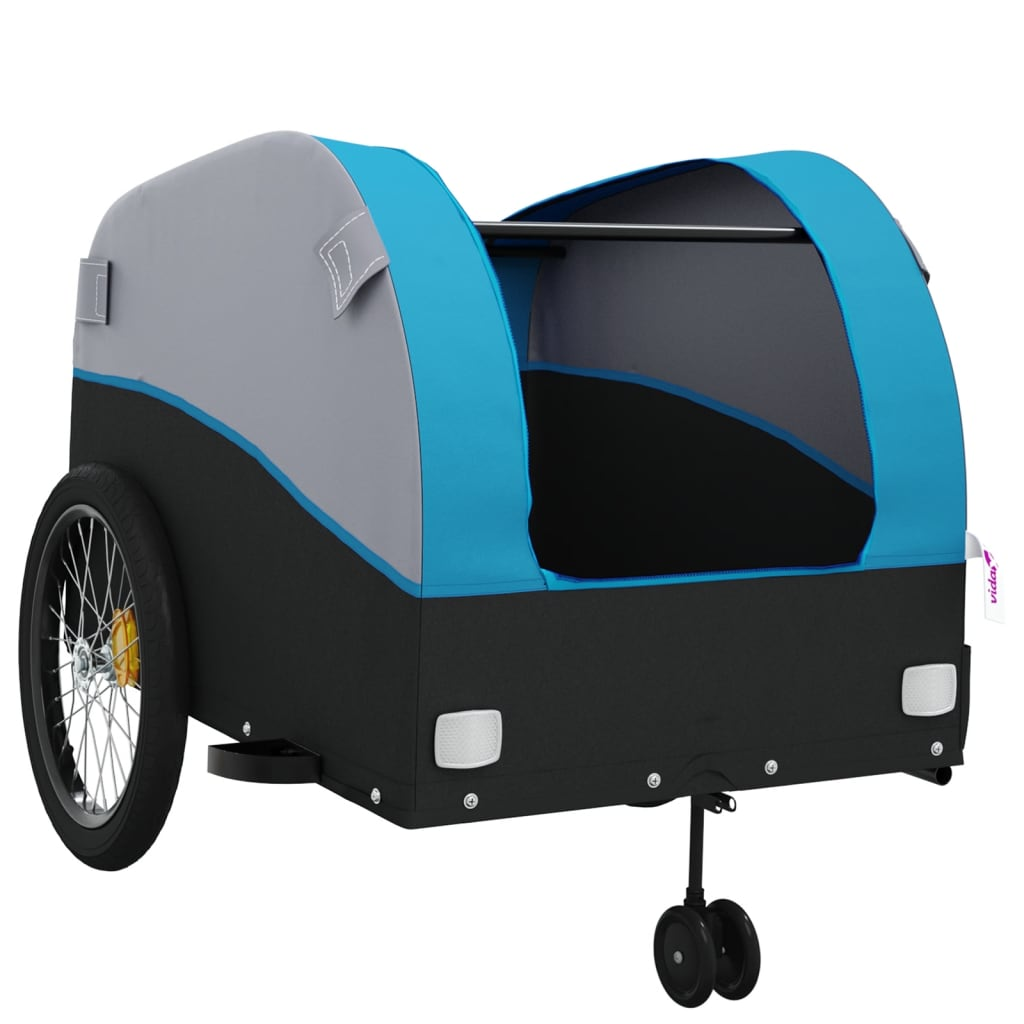 vidaXL Bike Trailer Black and Blue 45 kg Iron