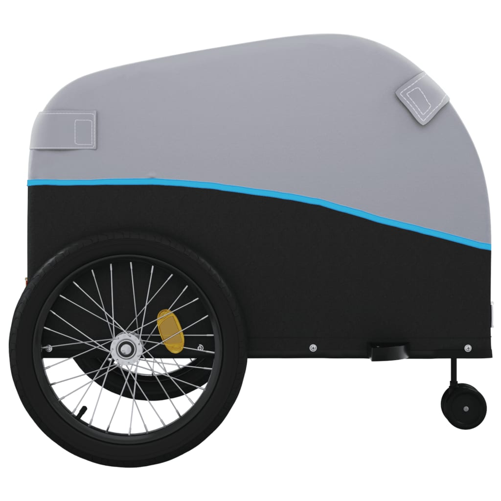 vidaXL Bike Trailer Black and Blue 45 kg Iron